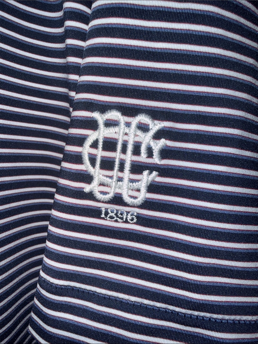Peter Millar Navy and White Thin-Stripe Polo - Picture 3 of 4